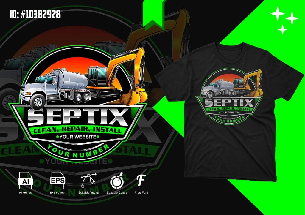 SEPTIX septic and excavation logo design